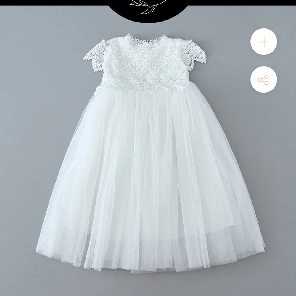 NICOLETTE'S COUTURE THE SIENNA DRESS - WHITE-FLOWER GIRL DRESS size 5